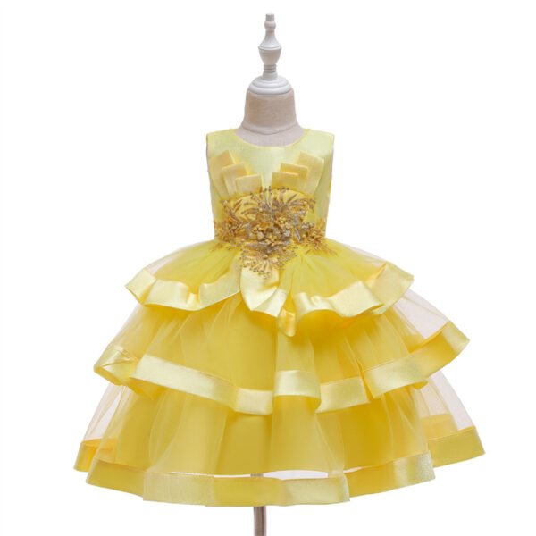 Vestido Falda de Niña Encima con Bordados Especiales TQE047