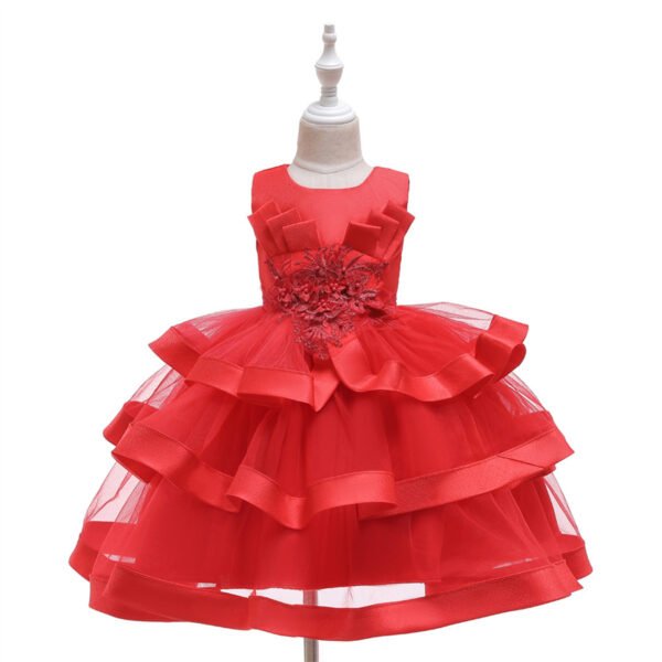 Vestido Falda de Niña Encima con Bordados Especiales TQE047