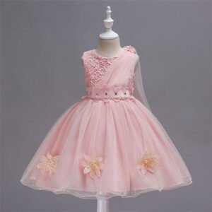 Vestido Niña Con Hombros Inclinados TQE048