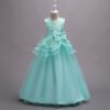 Especial Flada Hasta Suelo Vestido Niña Pegados Flores Manuales TQE049