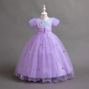 Brillante Falda Larga Vestido NiñaTQE050