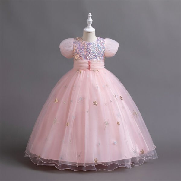 Brillante Falda Larga Vestido NiñaTQE050