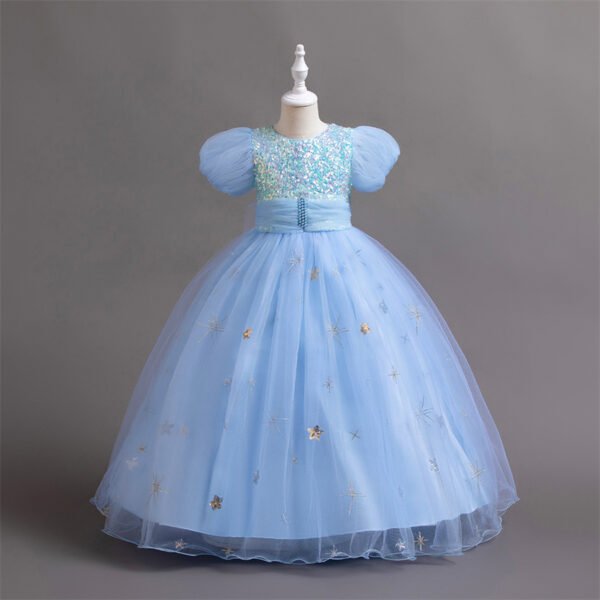 Brillante Falda Larga Vestido NiñaTQE050