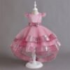 Brillante Vestido Niña Falda Hasta Suelo TQE051