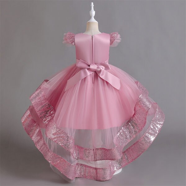 Brillante Vestido Niña Falda Hasta Suelo TQE051