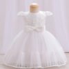 Clasico Falda Mangas Voladoras Vestido Niña para Bautizo TQE052