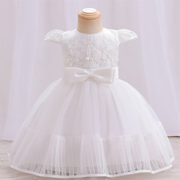 Clasico Falda Mangas Voladoras Vestido Niña para Bautizo TQE052