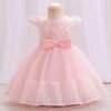 Clasico Falda Mangas Voladoras Vestido Niña para Bautizo TQE052