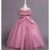 Elegante Falda Larga Bordados Perlas Vestido Niña TQE053