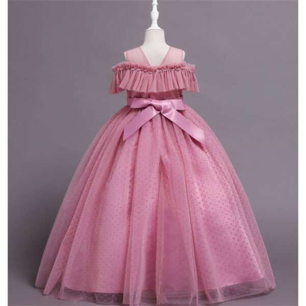 Elegante Falda Larga Bordados Perlas Vestido Niña TQE053