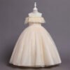 Elegante Falda Larga Bordados Perlas Vestido Niña TQE053