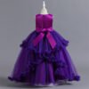 Vestido Niña Falda de Gasa Hasta Suelo Encima Lentejuelas TQE057