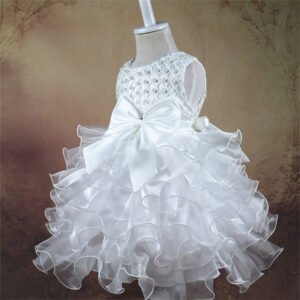 Especial Tutu Vestido Decorados Moño para Bautizo TQE058