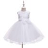 Clasico Vestido Niña Con Moño de Gasa para Bautizo TQE061
