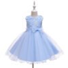 Clasico Vestido Niña Con Moño de Gasa para Bautizo TQE061