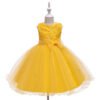Clasico Vestido Niña Con Moño de Gasa para Bautizo TQE061