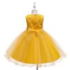 Clasico Vestido Niña Con Moño de Gasa para Bautizo TQE061