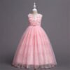 Vestido Niña Falda Larga con Encaja de Flor para Primera Comunion TQE063