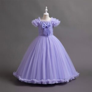Especial Vestido Niña Falda Hasta Suelo Mangas Voladoras TQE065