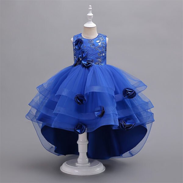 Vestido Niña Falda de Gasa Con Especial Flores TQE066