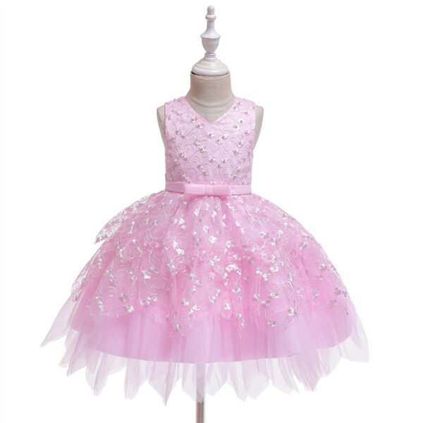 Falta Pegados Perlas Manuales Vestido Niña para Bautizo TQE067