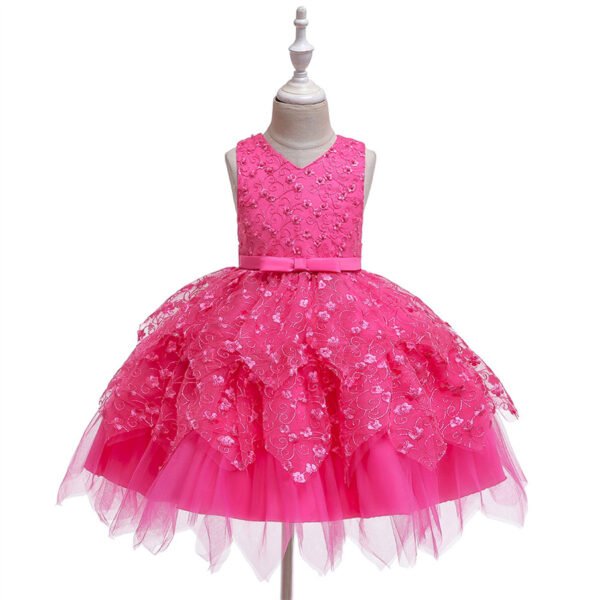 Falta Pegados Perlas Manuales Vestido Niña para Bautizo TQE067