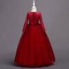 Vestido Niña Mangas Largas de Encaje Falda Hasta Suelo para Primera Comunion TQE068