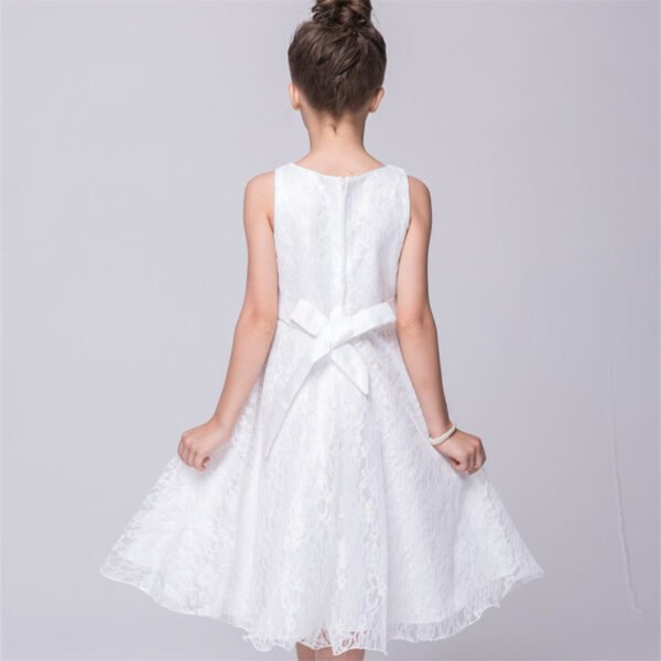 Vestidos de Niñas TQE069-2 Vestido Niña Con Encaje Sin Mangas para Bautizo TQE069
