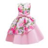 Vestido Niña de Raso Estampado de Flores TQE071