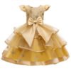 Elegante Vestido Niña de Gasa Agata de Talle Alto Mangas Voladoras TQE073