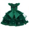 Elegante Vestido Niña de Gasa Agata de Talle Alto Mangas Voladoras TQE073
