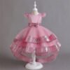 Falta Hasta Suelo Vestido Niña Con Bordos Lentejuelas TQE075