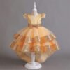 Falta Hasta Suelo Vestido Niña Con Bordos Lentejuelas TQE075