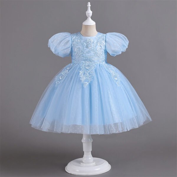 Vestido Niña Falda Con Bordados Perlas TQE076