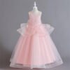 Elegante Vestido Niña Falda Larga Bordados Especiales Manuales para Primera Comunion TQE077