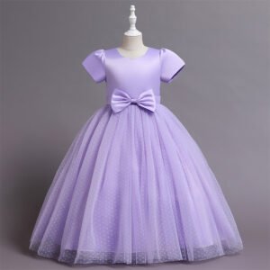Vestido Niña Falda Hasta Suelo Bordados Perla TQE078
