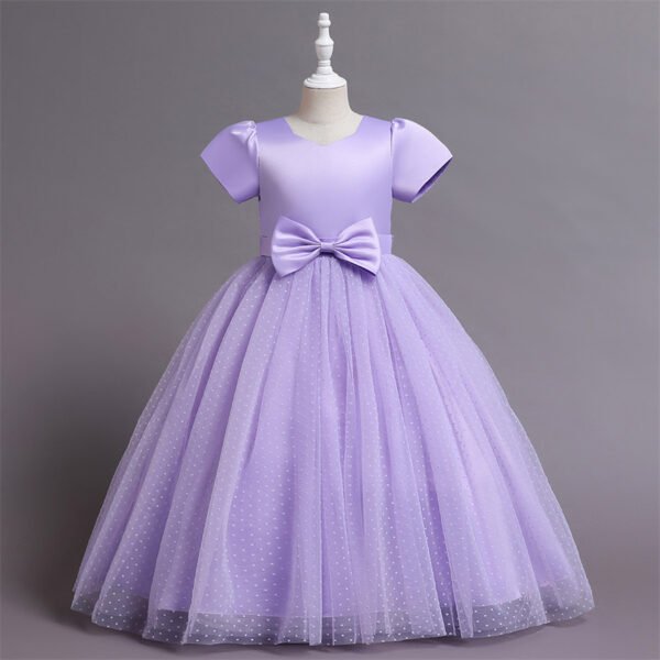 Vestido Niña Falda Hasta Suelo Bordados Perla TQE078