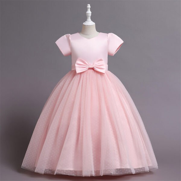 Vestido Niña Falda Hasta Suelo Bordados Perla TQE078