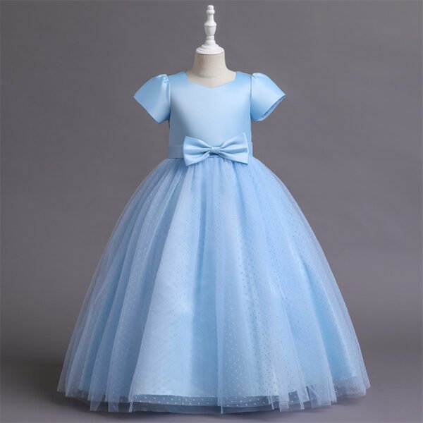 Vestido Niña Falda Hasta Suelo Bordados Perla TQE078