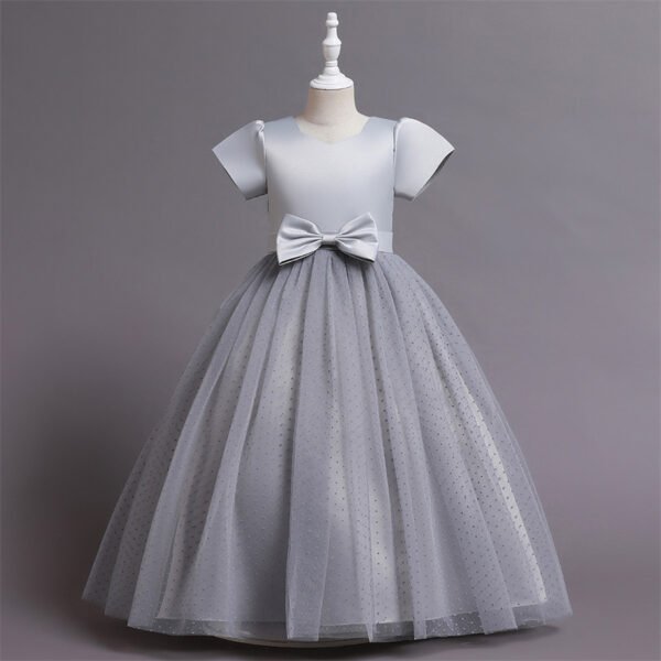Vestido Niña Falda Hasta Suelo Bordados Perla TQE078