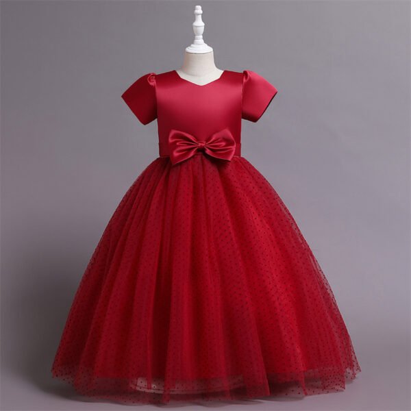 Vestido Niña Falda Hasta Suelo Bordados Perla TQE078