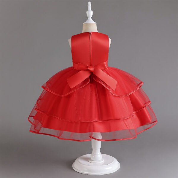 Vestidos de Niñas TQE080-2 Elegante Vestido Niña de Gasa Agata de Talle Alto TQE080