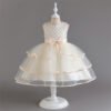 Elegante Vestido Niña de Gasa Agata de Talle Alto TQE080
