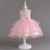 Elegante Vestido Niña de Gasa Agata de Talle Alto TQE080