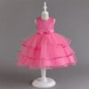 Elegante Vestido Niña de Gasa Agata de Talle Alto TQE080