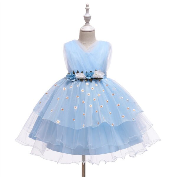 Vestidos de Niñas TQE084-5 Especial Vestido Niña Sin Mangas con Bordados de Flores TQE084