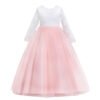 Vestido Niña Espalda Abierta Con Encima de Encaje TQE085