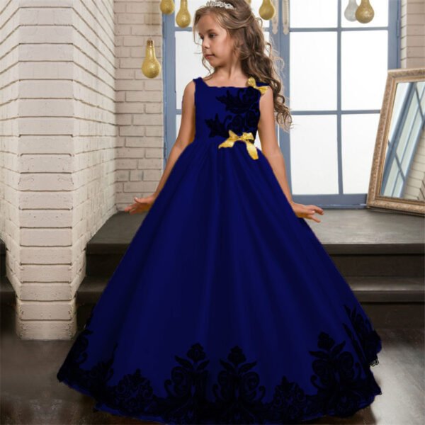 Vestido Niña de Rado Con Bordo de Encaje TQE086