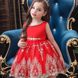 Vestido Niña Falda Con Bordo de Encaje Especial TQE088