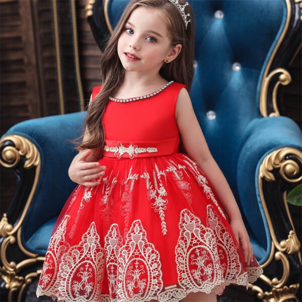 Vestido Niña Falda Con Bordo de Encaje Especial TQE088